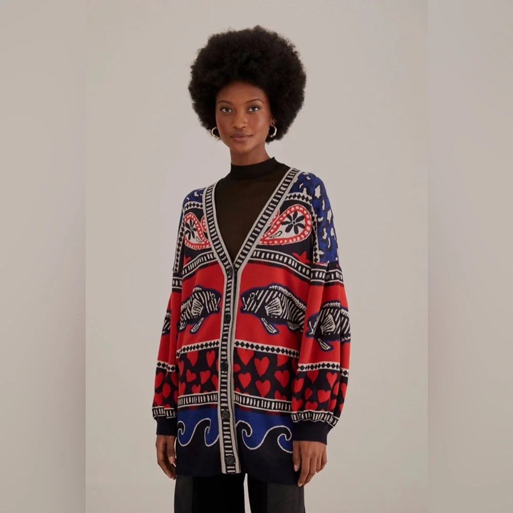 FARM Rio Multicolor Patterned Cardigan - Picture 1 of 13
